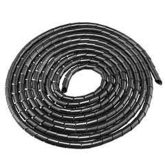 10mm Flexible Spiral Tube Cable Wire Wrap Computer Manage Cord 9M Length Black