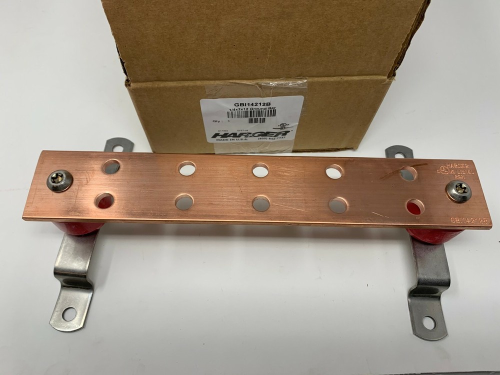 NEW Harger GBI14212B 1/4″ x 2″ x 12″ Ground Bar Fast Free Shipping!