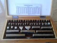 47 PCS/SET METRIC GAGE BLOCK SET, DIN861 GRADE 1 W. CERTS. #702F-47-1-new