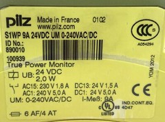 PILZ S1WP 1 & 3 Phase 9Amp 24Vdc UM 0-550AC/DC True Power Monitor