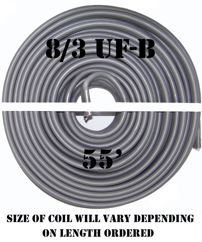 8/3 UF-B x 55′ Southwire Underground Feeder Cable