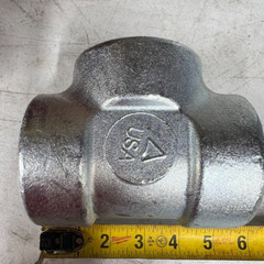 2 x 2 x 3/4″ Reducing Tee Electroplated Galvanized Carb Steel 3000 Class NPT USA