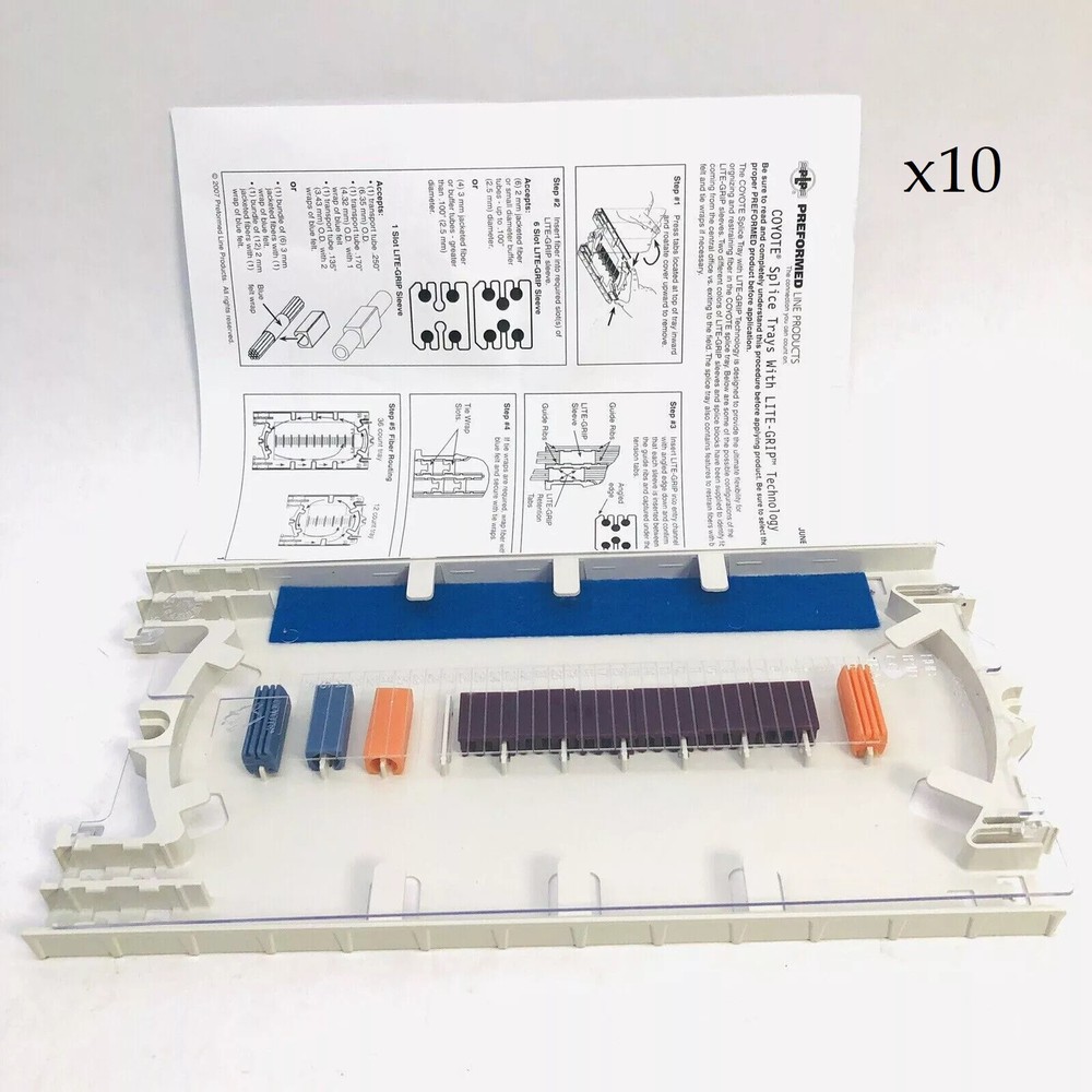 10 Long Coyote LITE-GRIP LGSTR216 Fiber Splice Tray 80808395BX