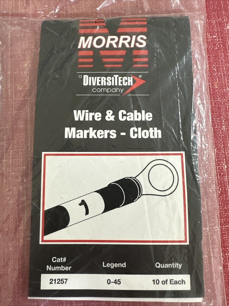 Morris 21257 0-45 Cloth Wire and Cable Markers Book New In Pack