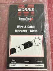 Morris 21257 0-45 Cloth Wire and Cable Markers Book New In Pack