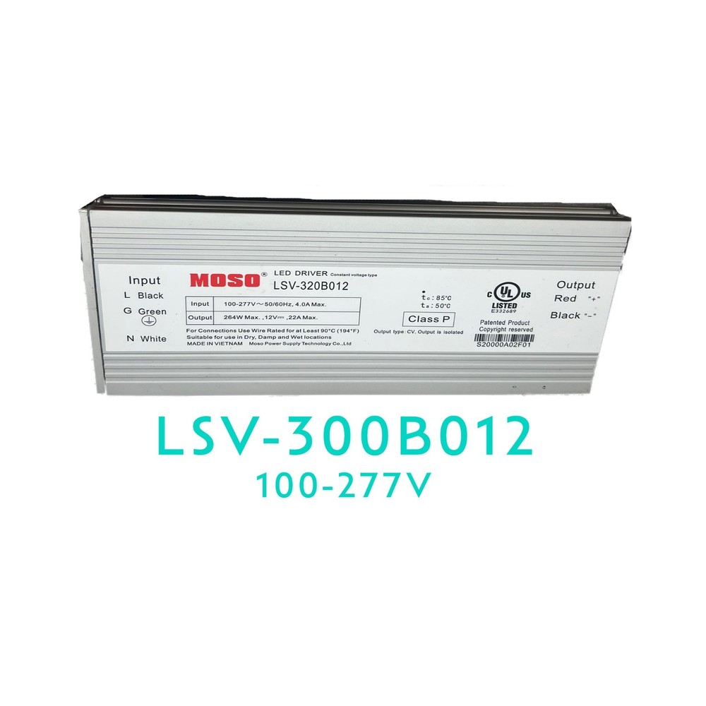 MOSO LSV-320B012 LED Driver Ballast 264W – 12VDC IP67 Waterproof