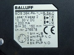 BALLUFF BOS 26K-PA-1LHB-S4-C 26K-SERIES PHOTOELECTRIC DIFFUSE SENSOR 082501