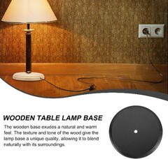 6.75 Inch x 1.2 Inch Round Solid Wooden Lamp Base Size: 6.75 x 1.2