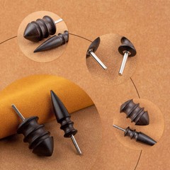 2PCS Pointed Tip Leather Burnisher Electric Polished Head Edge Slicker Tools US