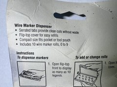 NEW IDEAL 0-9 WIRE MARKER DISPENSER #42-301 INCLUDES 10 ROLLS FREE SHIPPING
