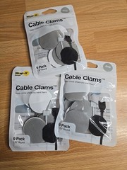 9 Pack Wrap It Storage Cable Clam, Gray Round Lot Of 3