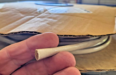 *NEW* FAVIER 7mm beige fireproof sleeving, braided fibre glass, 54-SCS-4kV, 100m