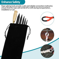 6-In-1 Rope Splicing Tools FID Kit for 1/4″, 5/16″, 3/8″, 7/16″ & 1/2″ Double Br