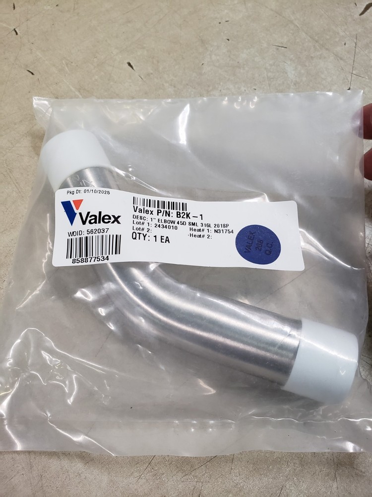 VALEX 1″ EP ELBOW 45D SML, 316L 10Ra 401SP B2K-1