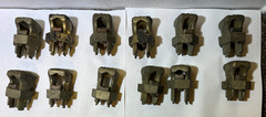 Lot of 12 – Burndy KS27 Ground Bolt Connectors R3/0 T8-3/0