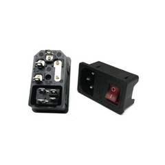 2PCS 250V 10A Rocker Switch with Fused IEC320 C14 Inlet Power Switch Connector