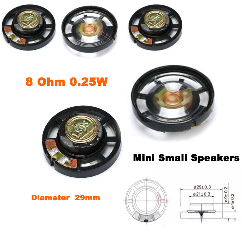 8 Ohm 0.25W Mini Small Speakers Diameter 29mm Electronic Magnetic Buzzer Speaker