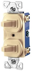 Arrow Hart 271V-BOX, 120 VAC, 15A Toggle, Ivory, Duplex Combination Switch, 1 pc