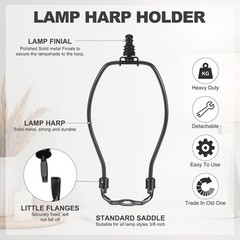 7 Inch Lamp Harp Kit 1 Tall Iron Finial Heavy Duty Bracket Standard Saddle