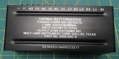 Multi-Amp Instrument Corp Thermal Watt Converter 2866-240-4 6625-00-494-2898