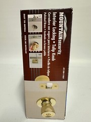 Mountain Security Interior Locking Polished Brass Tulip Door Knob 3130-105