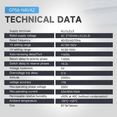 GEYA Three Phase Digital Display Voltage Current Protection Device 4P 63/100A 110/220V