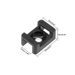 Cable Tie Base Saddle Type Wire Holder Nylon 9.2mm Hole Width Black 50Pcs HC-2