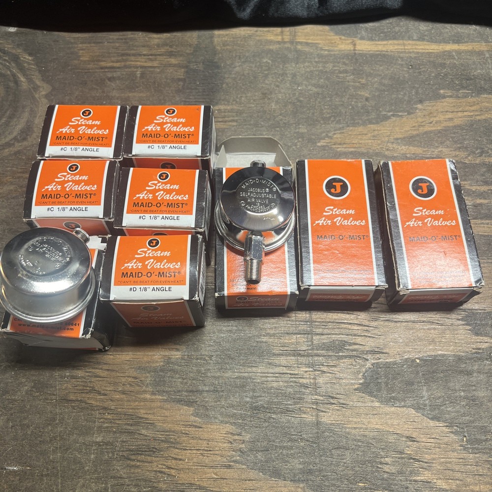 Lot of 9 Maid-O-Mist Radiator Vent steam air valve see description NOS