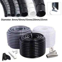 8~25mm Wrap Cable Binding Tidy Leads on TV / PC / Home Cinema / CCTV Wires Hide
