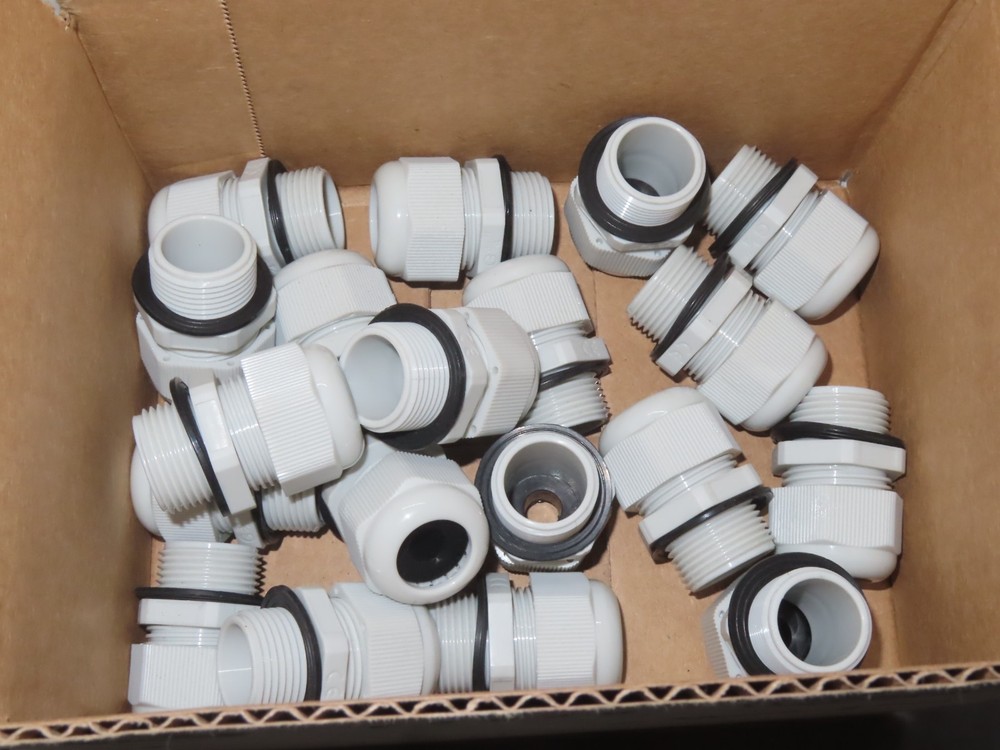 Lot of 19 Cable Gland Waterproof Joint Adjustable White