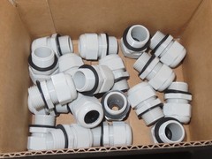 Lot of 19 Cable Gland Waterproof Joint Adjustable White