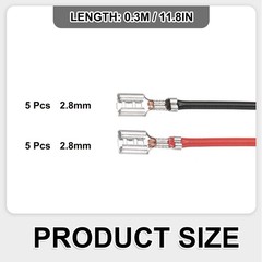 10Pcs Female Spade Crimp Terminal 2.8mm 30cm Wires