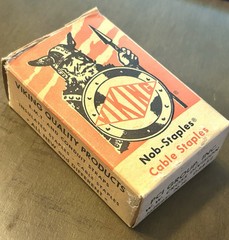 Vintage Viking #100 Nob Staples Cable 14 & 12 Full Box Advertising Made in USA