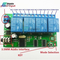 AD22B04 12V 4CH MT8870 DTMF Tone Signal Decoder Relay Phone Remote Control PLC