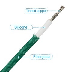 16.4Ft 18AWG Wire -30 to 200 Degree Insulated High Temperature Resistant Green