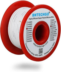 18 Gauge Silicone Wire Spool 50 Ft White Flexible 18 AWG Stranded Tinned Copper