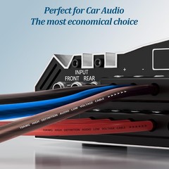 10 Gauge Wire (25FT Each, Red/Black), Low Voltage Primary 25FT, Black+Red