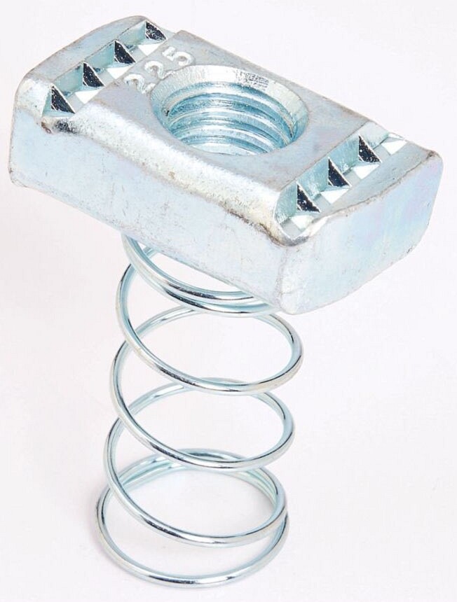 B-Line N223-ZN, Zinc Electroplated, Steel, Channel Nut with Spring, 1pc