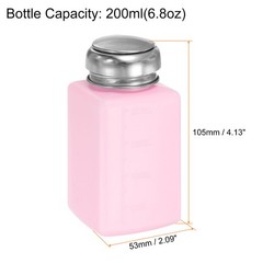 Solvent Alcohol Dispenser 200ml Push Down Dispenser Pump Bottle, Pink