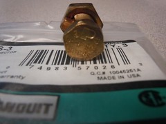 Panduit SBC6S Split Bolt Copper Connector Dual Rated #8Str- #6Sol LOT OF 3