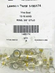 25 PACK LAWSON 1495174 VISA SEAL 12-10 AWG RING ⅜” STUD