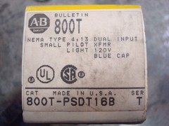 NEW Allen Bradley 800T-PSDT16B Small Pilot Light Series T Blue Cap