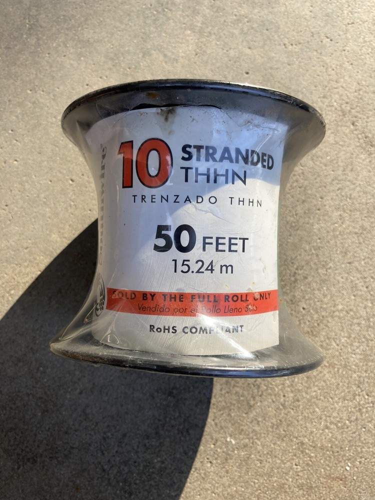 Southwire 50 ft. 10 Green Stranded CU THHN Wire 15.24m 22977336 New
