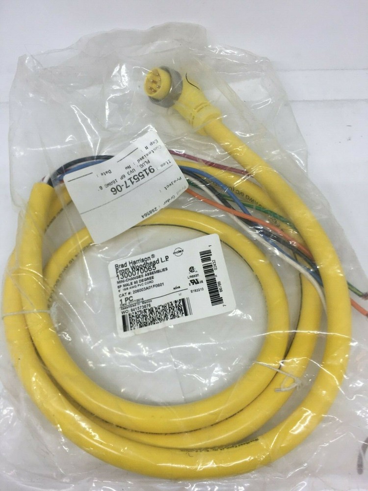 UV3 6P 16AWG 6′ Mini-Change 90 Degree PVC Cord 915517-06 Plug Assembly Trojan UV