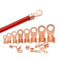 3A-1000A Open Barrel Copper Lugs Ring Terminal Crimp Battery Cable Connector OFC
