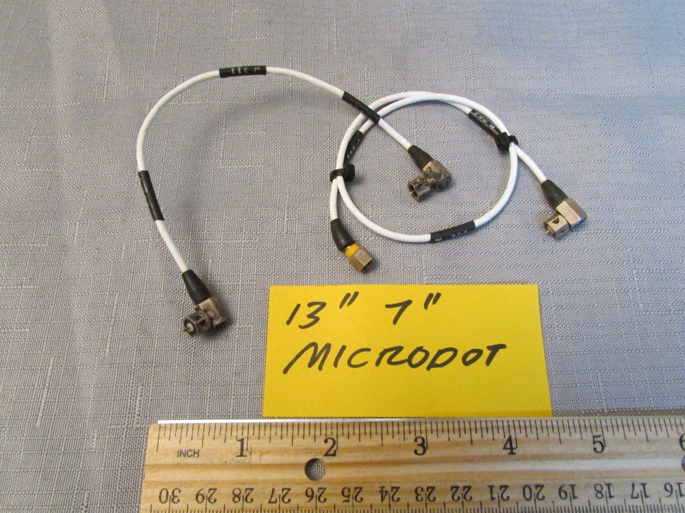 13 & 7 Inch Coaxial RF Microwave Pigtails Thin White With Microdot Connectors