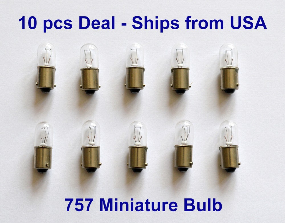 Lot of 10 – 757 28V Volt 0.08A Amp Miniature Automotive Indicator Light Bulb NEW