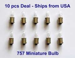Lot of 10 – 757 28V Volt 0.08A Amp Miniature Automotive Indicator Light Bulb NEW