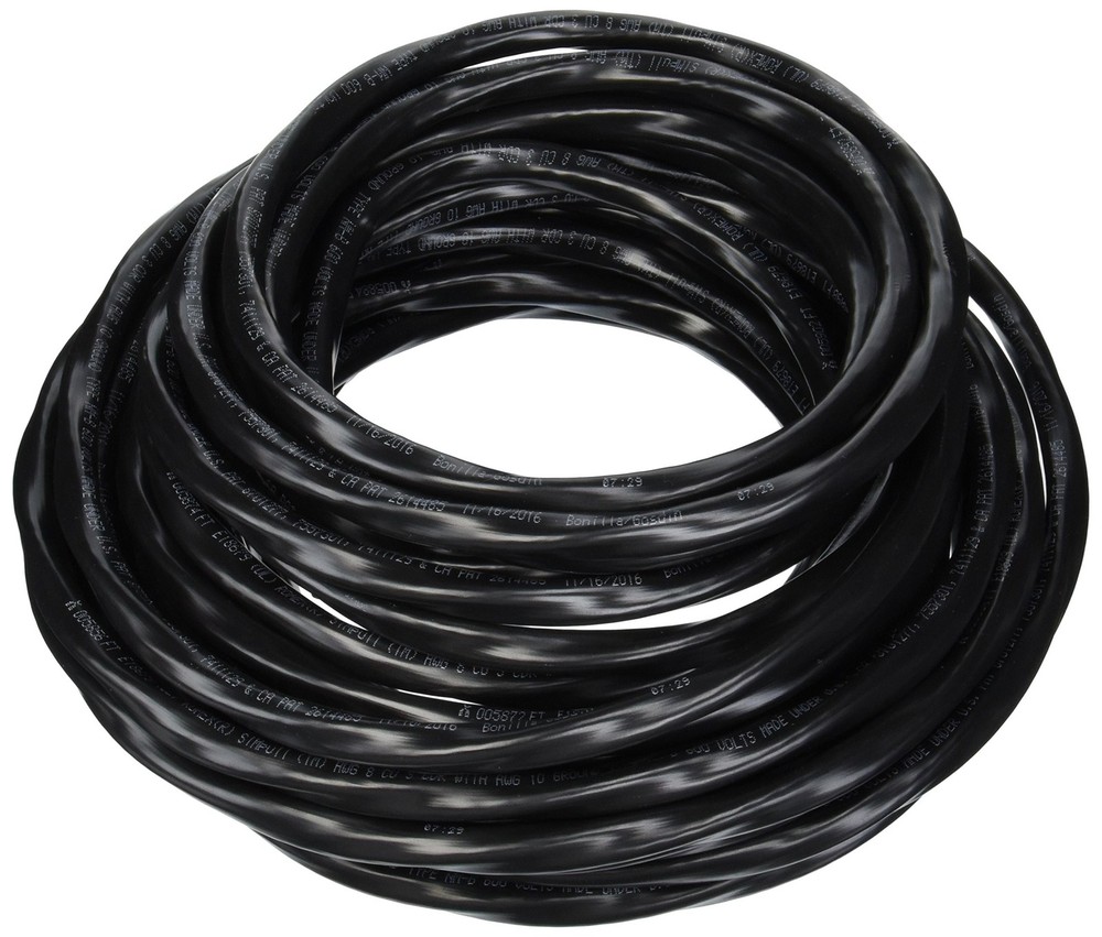 Southwire 63949232 8/3 Romex Type Nm-B W/g Non-Metallic Wire, 50 ft, Black