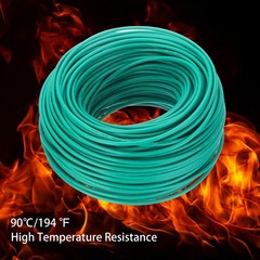 200 Feet Electrical Wire Insulated Stranded Copper 12 AWG Wire Cable,Green